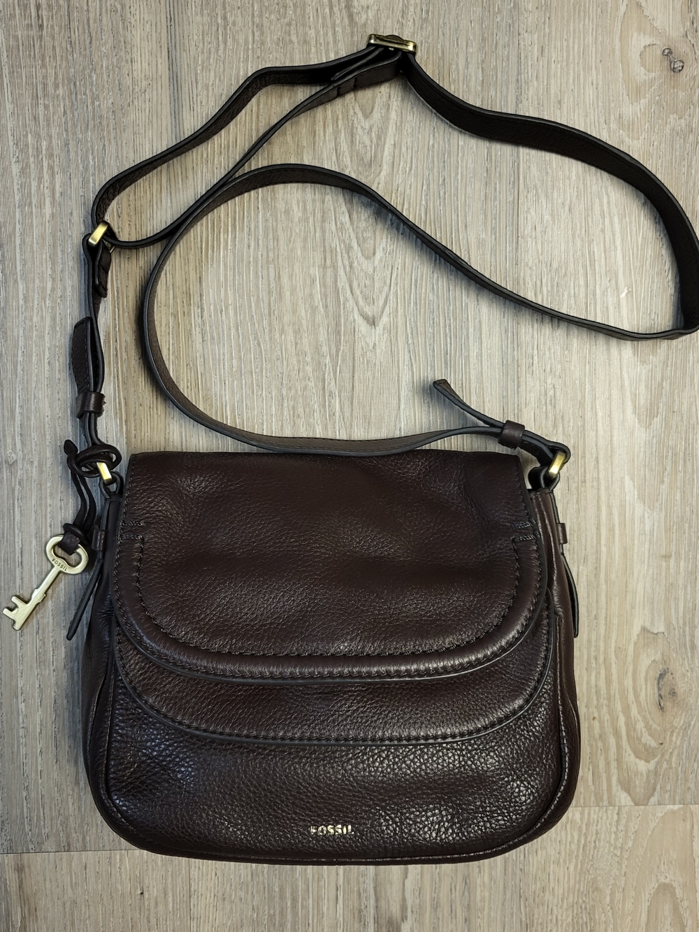 Fossil Women's Dark Brown Leather Crossbody Bag
